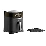 Tefal EY5058 Easy Fry & Grill Heißluftfritteuse | 2-in-1 Technologie (Air Fryer und Grill) | Digitales Display | 4,2 Liter für 6 Portionen | 8 Kochprogramme | energiesparend | ohne Öl | Schwarz, XL