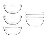 BigDean 6er Set Dipschalen Ø 10cm aus Glas 210ml - Made in France - Glasschalen, Dessertschalen, Snackschalen, Schälchen für Desserts, Tapas & Snacks