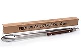 56 cm XXL BBQ Grillzange - extra lang aus Edelstahl | Holz Küchen-Zange Zubehör