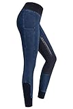 RIDERS CHOICE Damen Jeansreitleggings mit Silikonvollbesatz und Handytasche - RidersDeal Collection für Reiter, Gr. 32