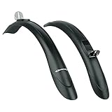 SKS GERMANY BEAVERTAIL SET Schutzblech-Set für Touren- und Trekkingbikes (Fahrradzubehör aus schlagfestem Hochleistungskunststoff, optimaler Spritzschutz, leichte Montage, inkl. Stahlwinkel), Schwarz