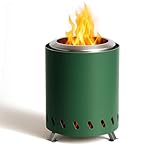 BNZCZY Outdoor Edelstahl Camping Feuerschalen, Tragbare Rauchfreie Feuerschale Feuerstelle aus Edelstahl 304, Feuerstelle Outdoor für den Garten, Terrasse und Balkon(Size:5.9 * 7.87in,Color:grün)