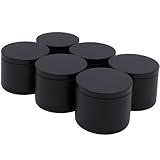Dosenritter | 6 x runde Gewürzdose/Teedose mit Silikondichtung zum Aufdrehen, luftdicht aus Metall für ca. 100g Gewürzpulver | 6,2 x 8 cm (H,ø)