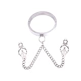 Nippelklemme für Frauen,2 In 1 Collar & Nippelklemmen Set,Edelstahl Nipple Clamps,Schmetterling Nippelklemmen für Frau,Nippel Klemmen Stark,SexhalsbäNder,BDSM Collar für Paar,Adsorptions ExhalsbäNder
