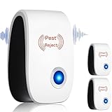 Bugshieldld Milben Stecker 2/4 Stück – Ultraschall Schädlingsbekämpfer für Mäuse, Mücken, Kakerlaken, Spinnen & Fliegen – Schnelle Wirkung, leise (Weiß*4PCS)