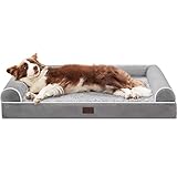 WESTERN HOME Orthopädisches Hundebett mittelgroße Hunde hundesofa Hundecouch Bettchen mit Hoher Rand Grau 106x76x10cm