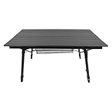 LNINNERY Klappbarer Campingtisch, 90x51x45-65 cm Höhenverstellbar Aluminium-Legierung