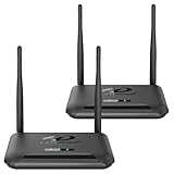 PAKITE Wireless HDMI Transmitter and Receiver, HDMI Loop-Out, IR Remote Extender, Range 200M/657FT, 1 TX to 4 RXs, 1080P 60HZ, Streaming Video from STB, Laptop, PC, Netflix, YouTube to TV, Projector