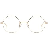 Musivon Runde Brille Ohne Stärke - Retro Fake Glasses Metallrahmen fur Damen Herren Kinder