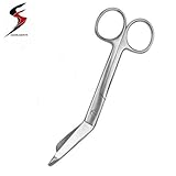 Silberne Verbandschere aus rostfreiem Stahl, 14,0 cm x 5,0 cm, gebogen, für Krankenpflegeschüler, Rettungssanitäter, Erste-Hilfe-Verbände, poliertes Finish