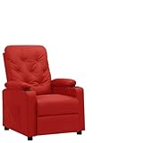 Qnhdfrt Elektrischer Relaxsessel mit Aufstehhilfe und Manueller Liegefunktion in Weinrot Kunstleder für Wohnzimmer Schlafzimmer und Indoor