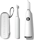 Wondersmile Munddusche PRO - Testsieger 2024-100 Tage risikofrei testen - SmoothFlow-Technologie für optimale Zahn- & Zahnfleischpflege - mit 5 Modi (All White Oral Care Spar-Set