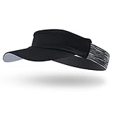 Arcweg Visor Elastisch Sonnenschild Mit Frottee Stirnband Tragbar Schweißaufnehmbar Sonnenhut Visor Hat Sport Cap Schirm für Tennis Running Golf Wandern (Schwarz, One Size)