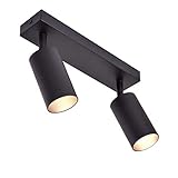 LED Deckenleuchte 866-2 schwarz schwenkbar Deckenlampe Deckestrahler Deckenspot 2x GU10 Fassung