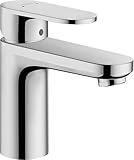 hansgrohe Vernis Blend - Waschtischarmatur mit Zugstangen-Ablauf, Wasserhahn Bad mit Auslauf Höhe 88 mm, Mischbatterie Waschbecken wassersparend (EcoSmart), Chrom, 71551000