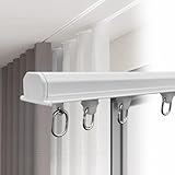 Aluminium-Vorhangschiene, Raumteiler, Deckenmontage, Gleitschiene für Vorhänge, integrierte Metallstange, ideal für Zuhause und Büro