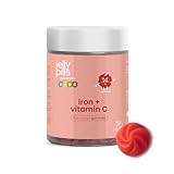 Jelly Pills Eisen Gummies für Kinder 14 mg + Vitamin C 15 mg – 60 Gummis – Zuckerfrei – Pfirsichgeschmack – Kognitive Entwicklung, Energie & Unterstützung der Blutbildung – 2-Monats-Kur