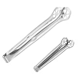 Garneck 2St Zange zum Kochen Edelstahl küchenzange kã¼chenzangen Laib Brot Grillzange aus Metall Metallzangen zum Kochen Salatzange Edelstahl klein Essenszange Spaghetti Brotklammer Clip