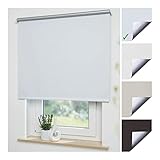 Liedeco® Rollo, Fenster Rollo, Spring-Rollo Mittelzugrollo / 92 x 180 cm (Breite x Höhe), weiß/Thermo-Beschichtung, Verdunkelnd, Blickdicht/Breiten 60-200 cm/Variable Montage möglich