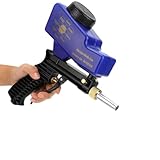 ZASCHMOY Tragbare Anti-Pneumatik-Sandstrahlpistole mit Einstellbarer Durchflussrate und Behälter mit Großer Kapazität, Blauer Handheld-Sandblaster für das Metallkantenpolieren