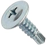 AERZETIX - C44675 - Satz von 100 Blechschrauben selbstbohrenden Ø4.2x16mm mit große linsenkopf - mit PH kreuzschlitz - aus verzinktem stahl - befestigung blech metallisch dachrinnen - farbe silber