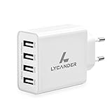 LYCANDER USB Ladegerät, 4-Ports 25W/5A adaptive Charging Technology