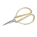 QUARKZMAN 1 Stück 5.1 Zoll Bonsai Schere Metall Griff Schnitzmuster für Tägliche Beschneidung Aktivitäten Goldton