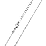 Materia Kinder Kette Mädchen Silber 925 - Ankerkette 1,2mm rhodiniert 36-40cm verstellbar K109