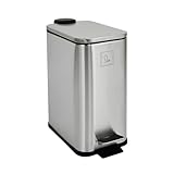 SVITA ST5 Mülleimer Treteimer Tretmülleimer Abfalleimer 5l Bad Küche inklusive Inneneimer Tretmechanismus Softclose-Deckel Tragegriff rechteckig Silber