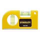 STANLEY Wasserwaage klein & magnetisch geeignet für Tasche - Taschenwasserwaage (magnetisch, horizontale/vertikale Libellen, Kunststoffgehäuse) 0-42-130