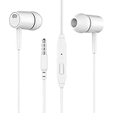 Kabelgebundene Ohrhörer, 3,5 mm, ergonomische Kopfhörer, geräuschisolierende Headsets mit Mikrofon, leistungsstarker Bass-Stereo-Sound, flache In-Ear-Kopfhörer für PC Computer