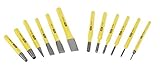STANLEY Meissel-, Körner- und Durchschläger-Set Fliesen Meißel (12-teilig, Chrom-Vanadium Stahl, 1,5/2/3/4/5/6/8/10/12/16 mm) 4-18-299