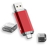 Vixelle USB 3.0 Typ-C Flash-Laufwerk – 2-in-1 USB-C-Memorystick – USB-Jump Drive Foto-Stick für Smartphone, Computer und Tisch (Rot, 128 GB)