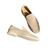 Unisex Mokassin Aus Wildleder Herren-Halbschuhe,Runde Zehenpartie,Loafer,Bequem,Leicht,WiderstandsfäHig,Klassischer Outdoor-Slipper Fahrschuhe Stilvoll Mokassin Hausschuhe Walkingschuhe Pantoffeln