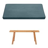 generisch Bankkissen Chenille, Waschbar Abnehmbarem Bankauflage Stuhlkissen für Fensterbank, rutschfeste Bankpolster Schaukel Sitzkissen für Outdoor,GartenmöBel,Terrasse,Drinnen(Gray Blue,90X30X5CM)