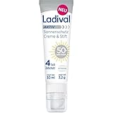 Ladival Aktiv Sonnenschutz Creme & Stift LSF 50+ - Sonnencreme für Gesicht und Lippen, praktische Kombipackung, ideal für Reisen, für normale und empfindliche Haut, wasserfest, 30ml & 3,2g