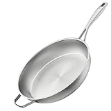 SILBERTHAL Edelstahl Pfanne Unbeschichtet 32 cm - Induktion - Profi Bratpfanne - Röstaromen - Ofenfest