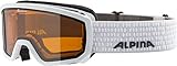 ALPINA SCARABEO JR. - Beschlagfreie, Extrem Robuste & Bruchsichere OTG Skibrille Mit 100% UV-Schutz Für Kinder, white, One Size