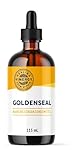 Vimergy Goldenseal, 57 Einnahmen – Goldenseal Tropfen – Vegane Goldsiegelwurzel Tinktur – Alkoholfreie Goldsiegelwurzel Rezeptur ohne Zucker, Bindemittel, Gentechnik und Gluten (115 ml)