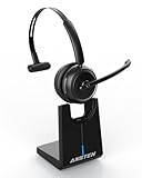 ANSTEN Headset Bluetooth V5.2 mit AI-Geräuschunterdrückung & Stummschalttaste, Headset mit Mikrofon Bluetooth Wireless für PC, Büro, Callcenter, Zoom, Microsoft Teams, Skype & Telefon
