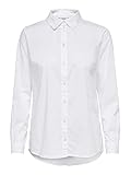 JDY Damen Bluse JDYMIO L/S Shirt WVN NOOS, Weiß (White), 42