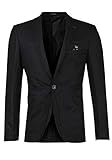 Cipo & Baxx Herren Sakko Blazer Anzugjacke Jacke Jacket Klassisch Slim Fit Anzugssakko Business Freizeitjacke CJ115 Schwarz 54