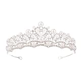 Braut Tiara Diadem, Hochzeit Krone Braut Tiara, Braut Kron, Prinzessin Diadem, Für Schönheitswettbewerbe, Hochzeiten, Partys (Silber)