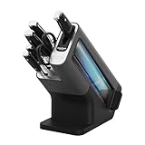 Ninja Foodi Messerblock StaySharp mit integriertem Schärfer; Messerblock mit 5 verschiedenen Messern und 1 Schere, scharfes 6-teiliges Messerset, Edelstahl K32006EU