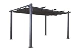 Jet-line® | Pavillon Luxor | Pergola 4 x 3 m | Überdachung | Stützen 10x10 cm | Sonnenschutz Terrasse| Garten | anthrazit-anthrazit | Sonnenschutz | Sonnendach | UV Schutz | Pergola Aluminium