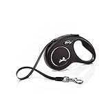 flexi® Classic S Gurt 5 m schwarz, Roll-Leine für Hunde bis 15 kg