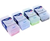 Toppoint 4x Lernbox/Karteikasten/DIN A8 / je 1x blau, rot, grün, pink