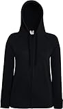 Fruit of the Loom Lady-Fit Lightweight Hooded Sweat Jacket 62-150-0 L,Black