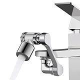 Drehbarer Wasserhahn Aufsatz Verlängerung mit Filterelement, 1080 Grad Multifunktionaler Verlängerungshahn Rotierender Wasserhahn, Schwenkbarer Faucet Extender für Bad Küche