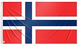 Flagge Norwegen verstärkt 90 x 150 cm mit zwei Metallösen, Flagge Norwegen